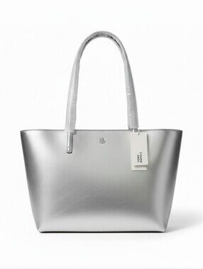 Nwt Tory Burch Metallic Tote in Silver